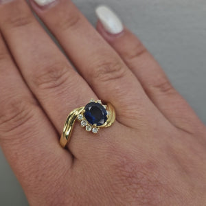 Ring 18k med safir & diamanter