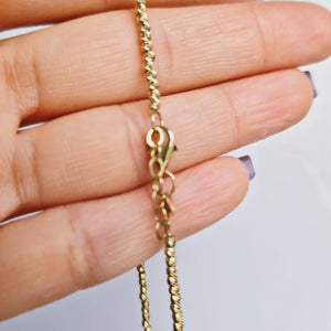 Kul-länk med facetterade kulor 14k guld