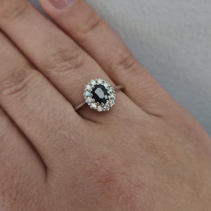 Vitgulds ring med safir