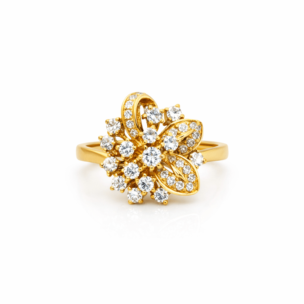 Ring 18k guld med diamanter utsprida - Smyckesbanken