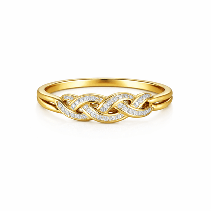 Ring flätad design 18k guld - Smyckesbanken
