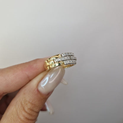 Ring i två färgat 18k guld med diamanter - Smyckesbanken