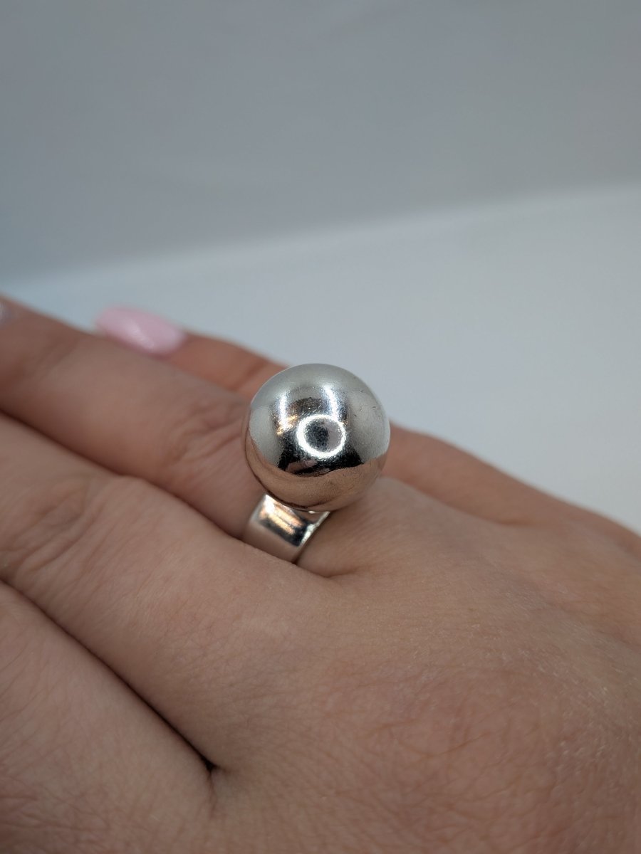 Ring med kula sterling silver - Smyckesbanken