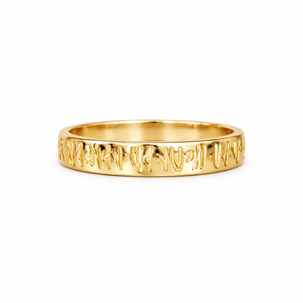 Ring med runskrift i 18k guld - Smyckesbanken