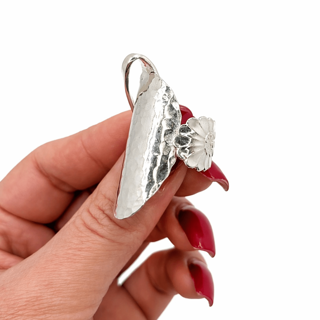 Ring omgjord av kaffesked sterling silver - Smyckesbanken