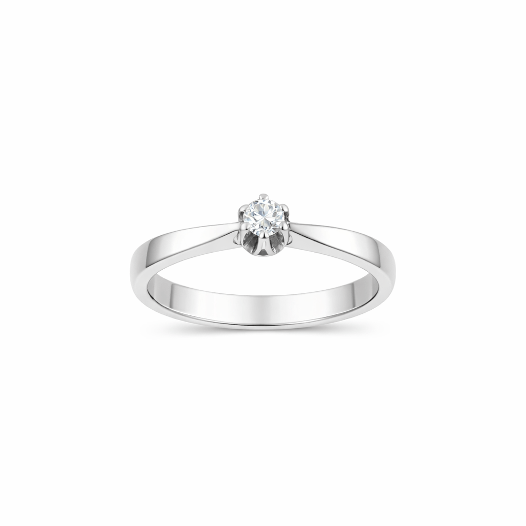 Ring vitguld med diamant på 0,11ct - Smyckesbanken