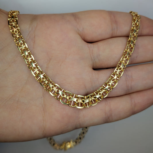 Stav x-länk halsband 18k guld 43cm