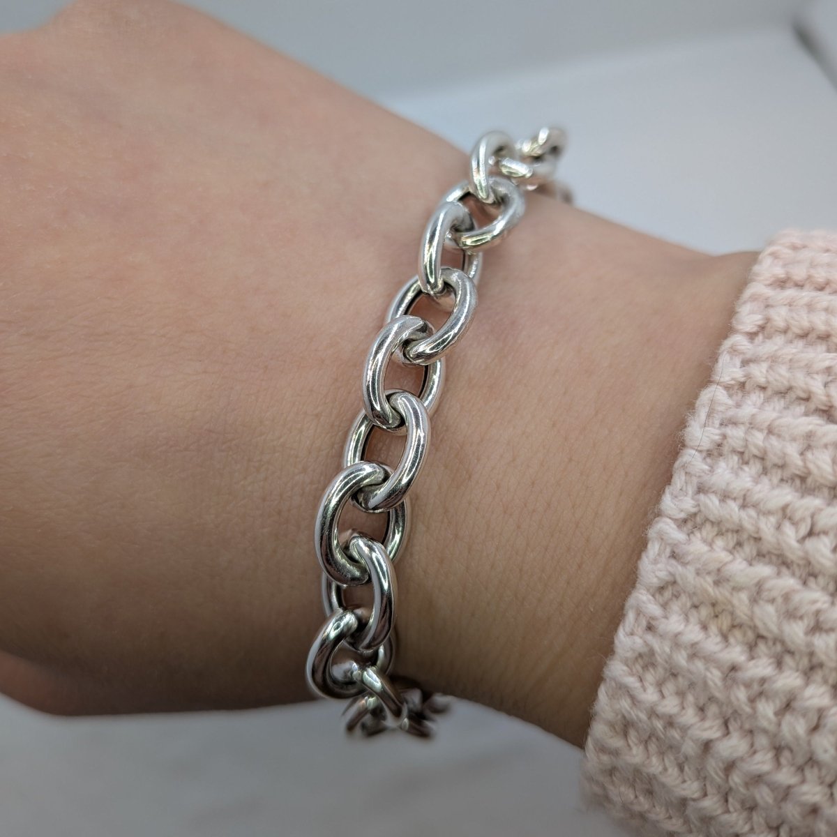 Rund ankar armband i sterling silver - Smyckesbanken