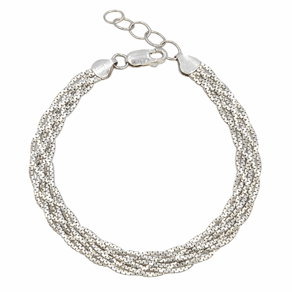 Silver armband fläta - Smyckesbanken