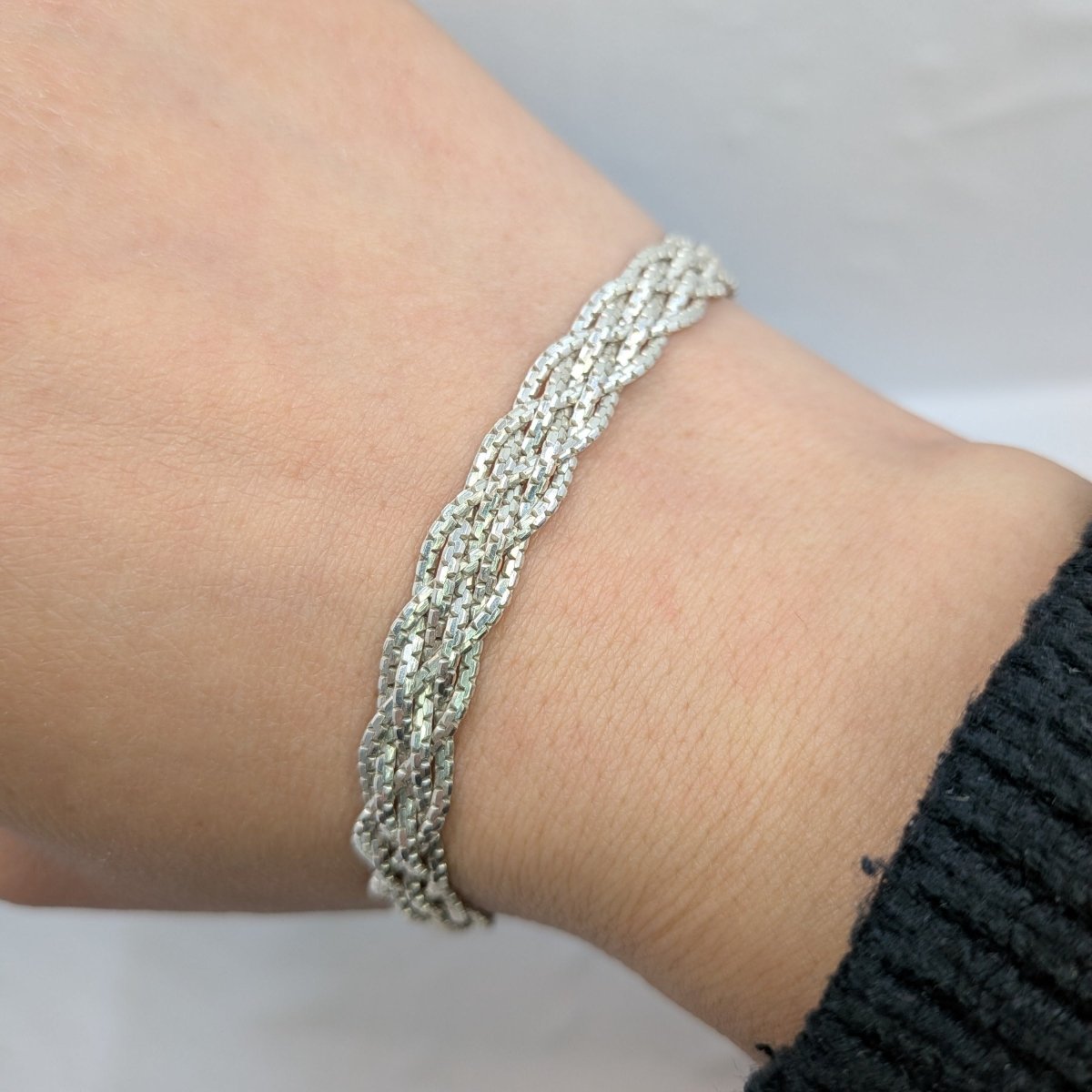 Silver armband fläta - Smyckesbanken