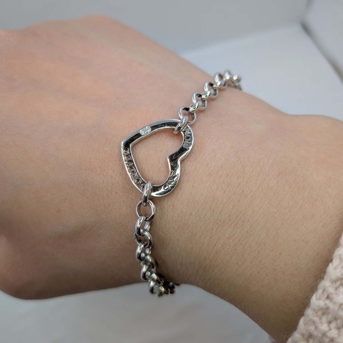 Silver armband med hjärta - Smyckesbanken