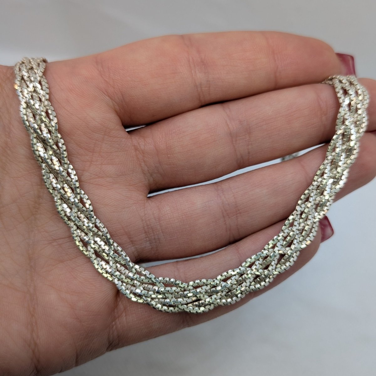 Silver halsband fläta - Smyckesbanken
