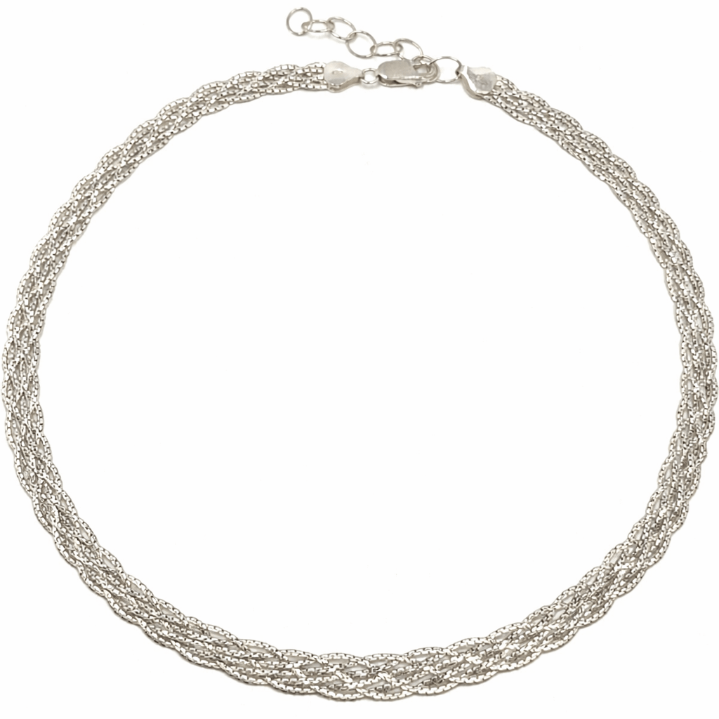 Silver halsband fläta - Smyckesbanken