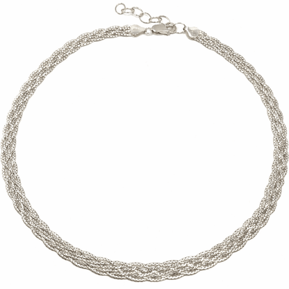 Silver halsband fläta - Smyckesbanken