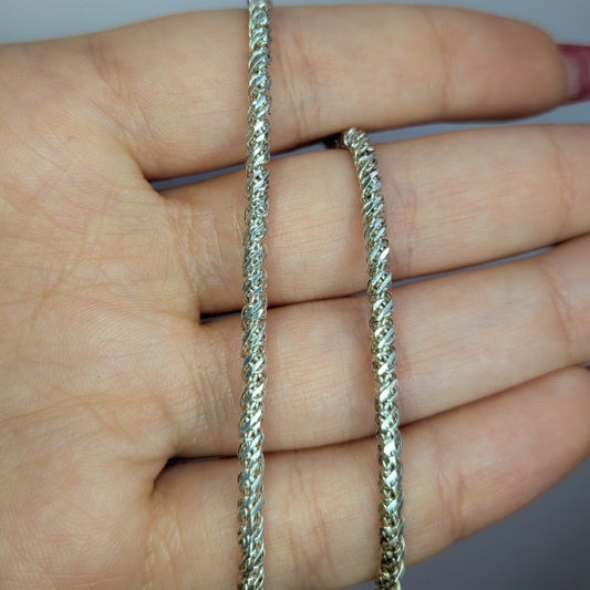 Silver halsband flätad i silver - Smyckesbanken