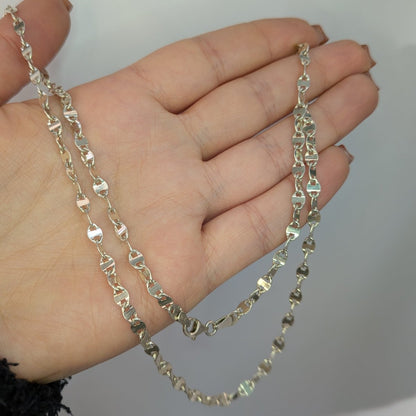 Silver halsband plattor 55cm - Smyckesbanken