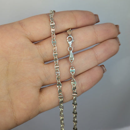 Silver halsband plattor 55cm - Smyckesbanken