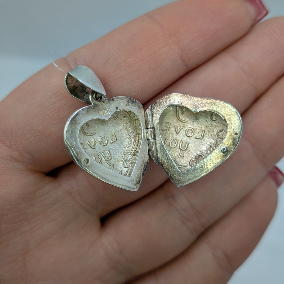 Silver hänge medaljong hjärta - Smyckesbanken