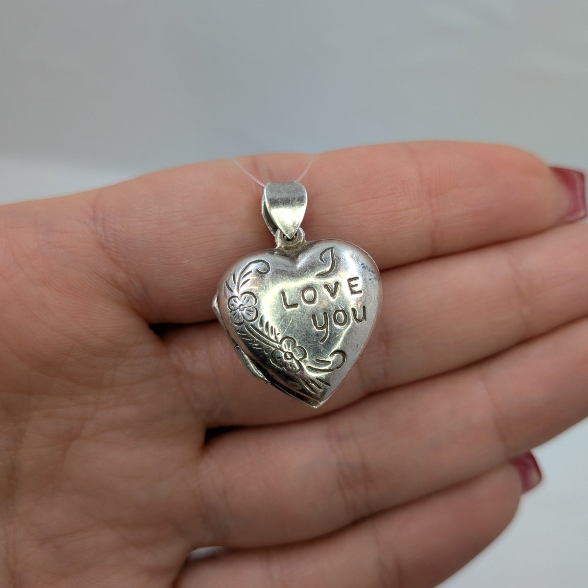 Silver hänge medaljong hjärta - Smyckesbanken