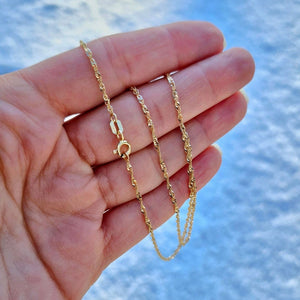 Singapore halsband 18k guld 39 centimeter - Smyckesbanken