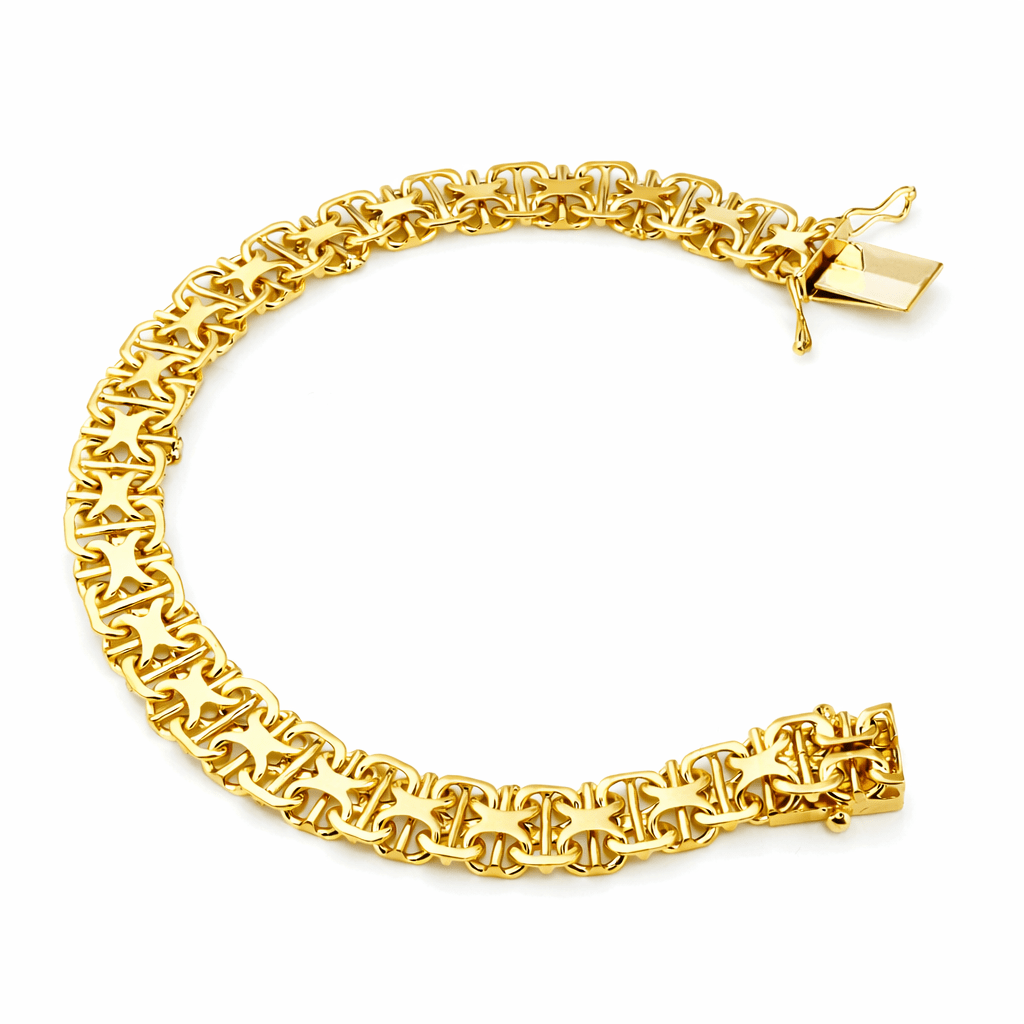 Stav X - länk armband 18k guld 19cm - Smyckesbanken