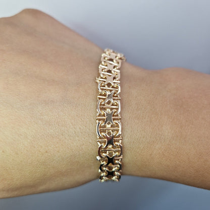 Stav X - länk armband 18k guld 19cm - Smyckesbanken