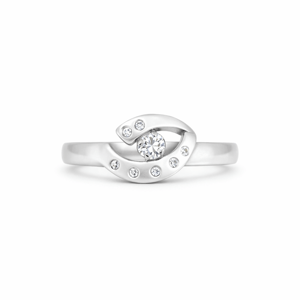Vitguld ring med unik design i 18k helt ny - Smyckesbanken