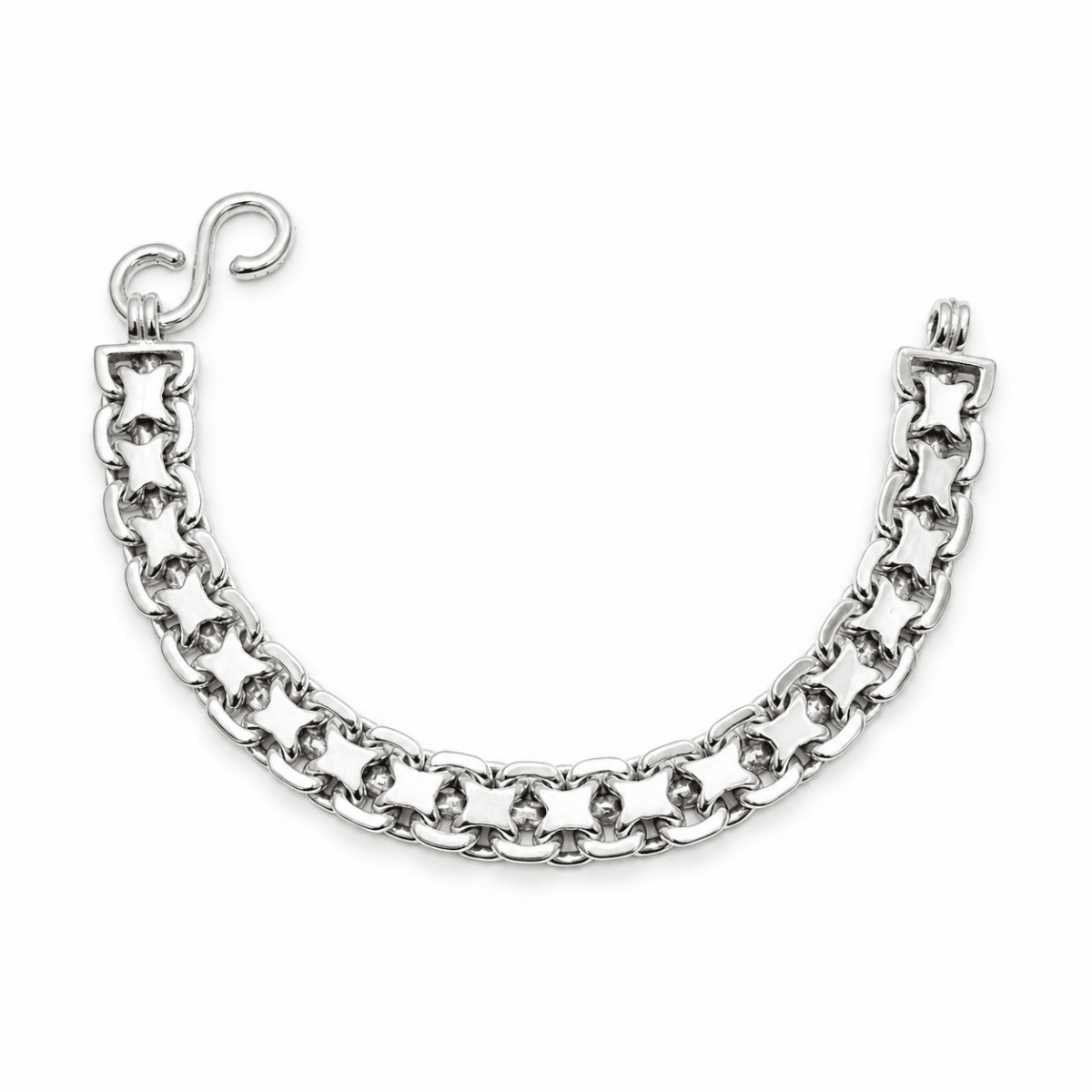 X - länk silver armband massiv - Smyckesbanken