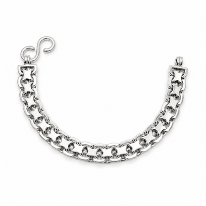 X - länk silver armband massiv - Smyckesbanken
