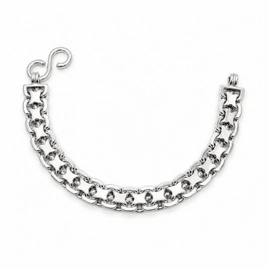 X - länk silver armband massiv - Smyckesbanken