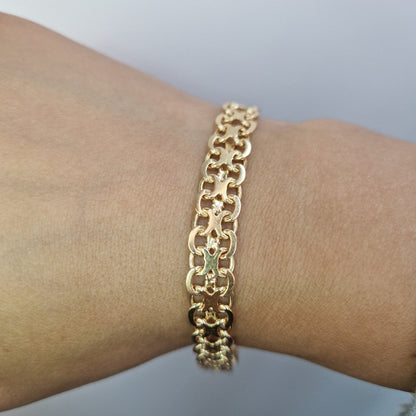 X länk armband 18k guld 19,5cm - Smyckesbanken