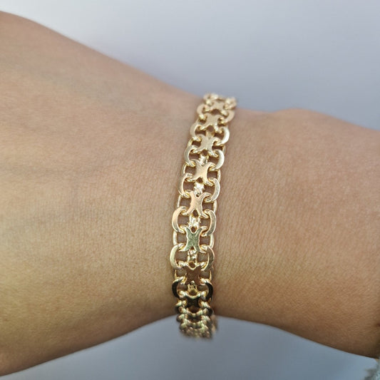X länk armband 18k guld 19,5cm - Smyckesbanken