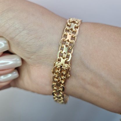 X länk armband 18k guld 19,5cm - Smyckesbanken