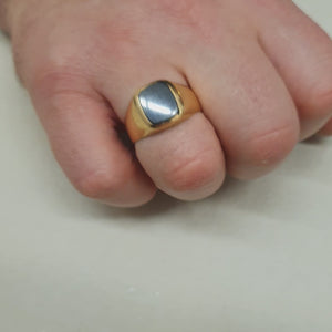 Klackring 18k med hematit sten 