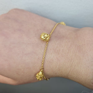 Armband med hängande berlocker 21k guld - Smyckesbanken