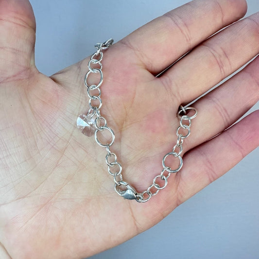 Armband ringar med kristall hjärta - Smyckesbanken