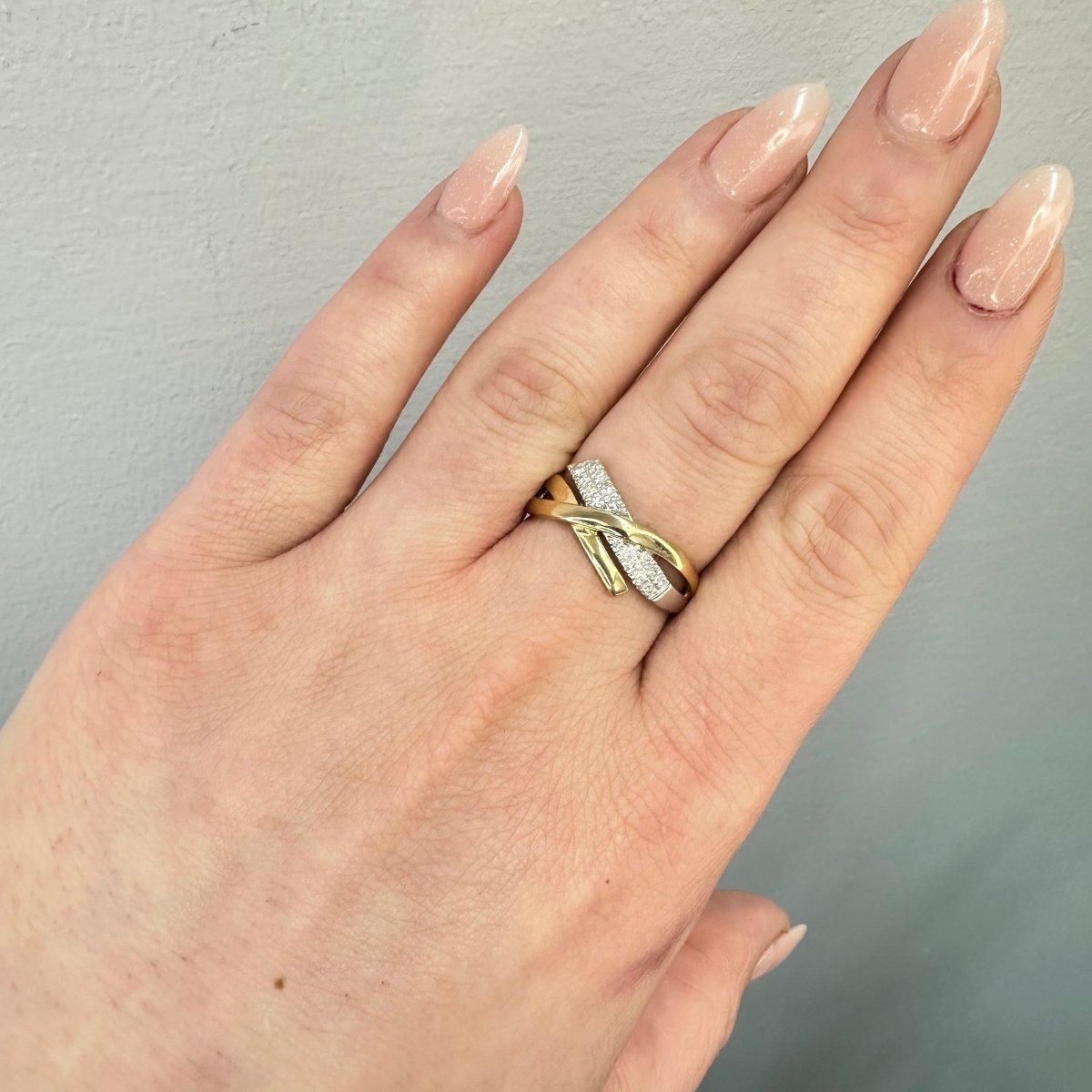 Diamantring tvåfärgat 18k guld - Smyckesbanken