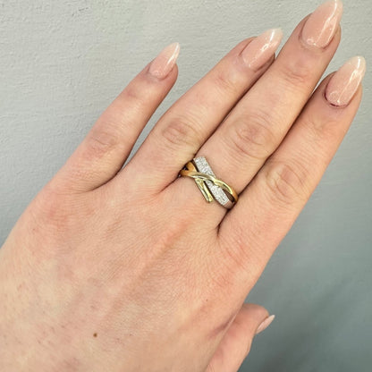 Diamantring tvåfärgat 18k guld - Smyckesbanken