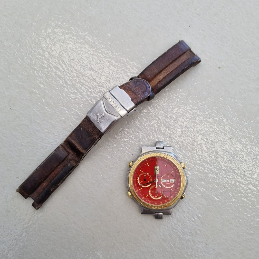 Ferrari klocka en ovanlig design Cartier verk läder band- Smyckesbanken