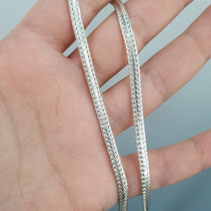 Flätat silver halsband - Smyckesbanken