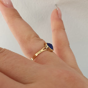 Guldring från Guldfynd med blå sten - Smyckesbanken