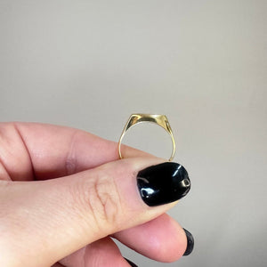 Klackring 18k guld unisex med vit spinell - Smyckesbanken