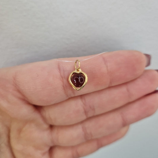 Månadsten hjärta februari 18k guld - Smyckesbanken