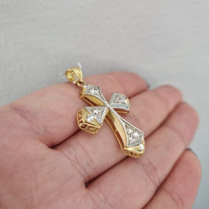 Ortodoxa korset tvåfärgat 18k guld - Smyckesbanken