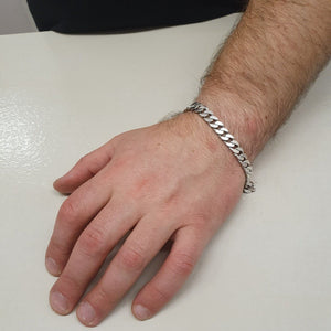 Pansar armband i silver 8mm bred - Smyckesbanken