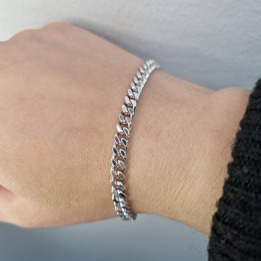 Pansar armband med kistlås 18k vitguld - Smyckesbanken