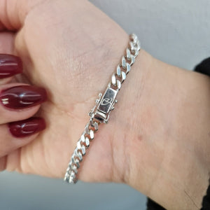 Pansar armband med kistlås 18k vitguld - Smyckesbanken