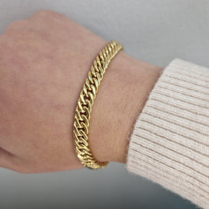 Pansar armband tät & ihålig 18k guld - Smyckesbanken