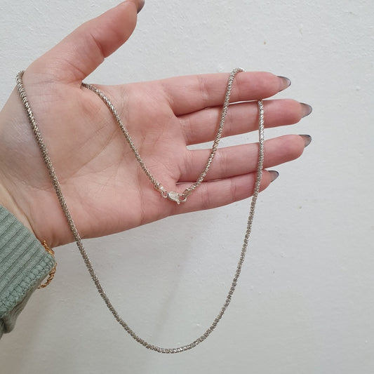 Silver halsband flätad i silver - Smyckesbanken
