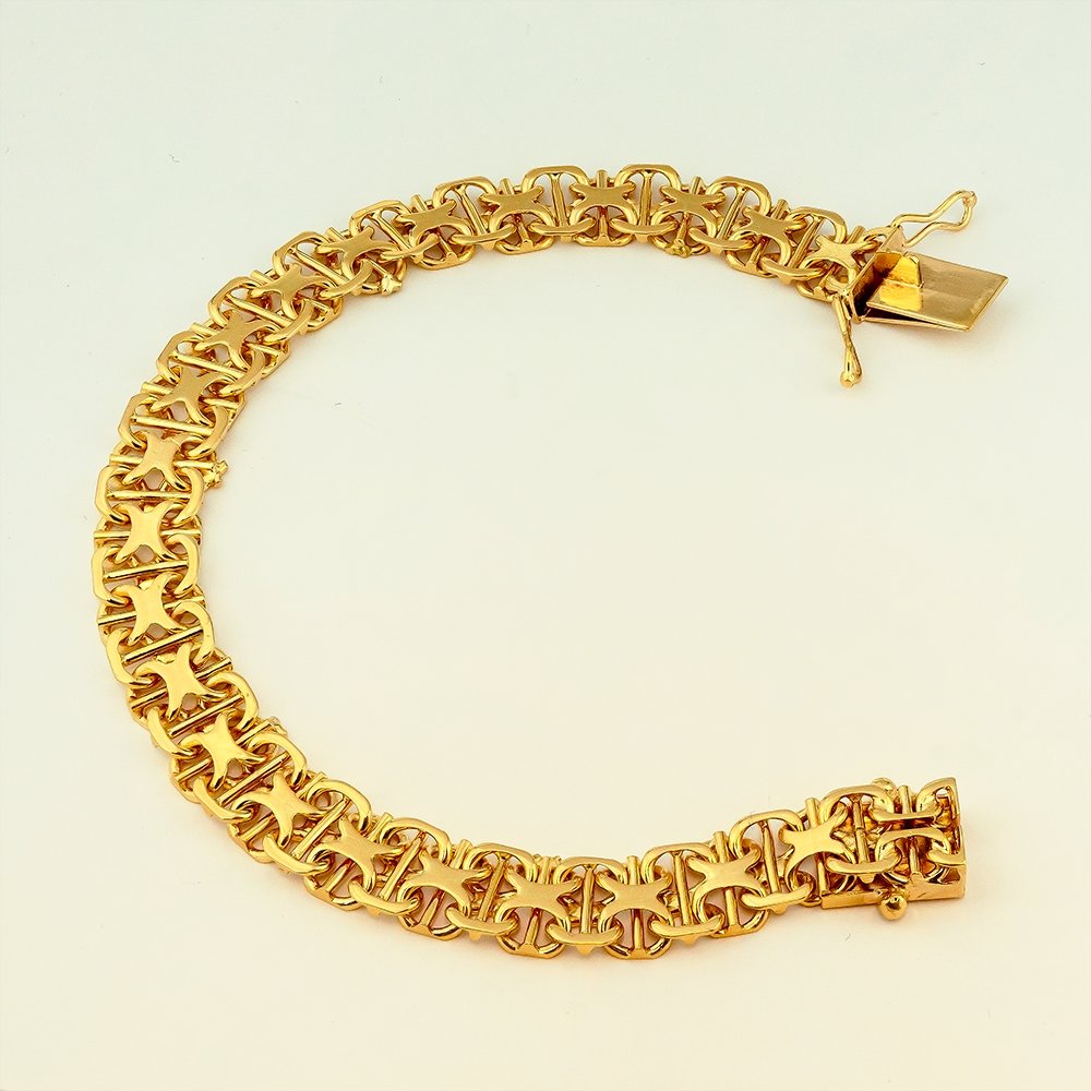 X-länk armband i äkta guld 